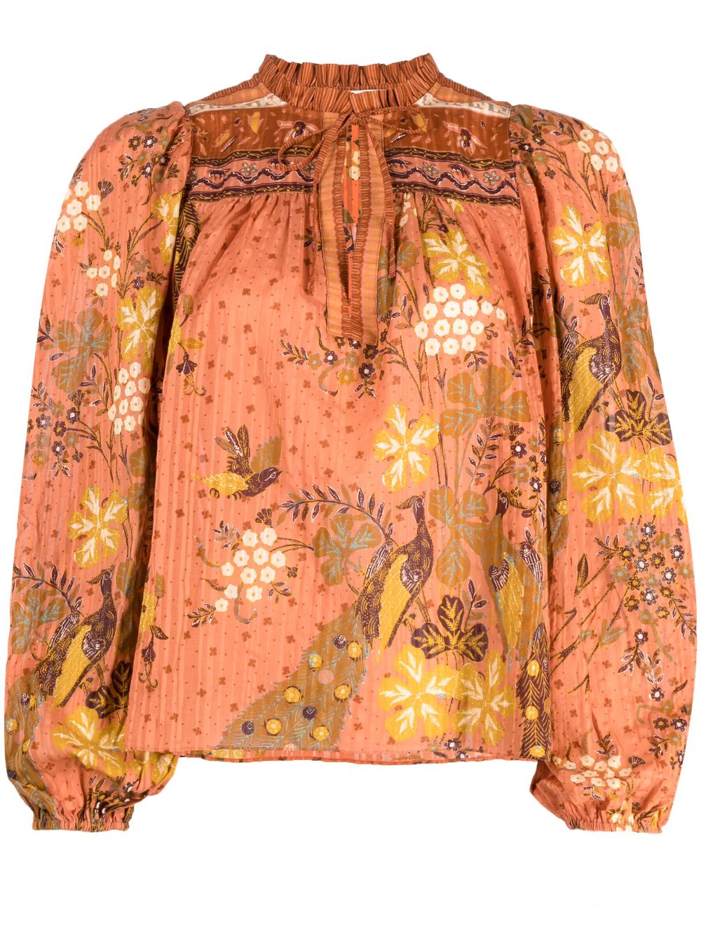 Ulla Johnson Rana Bluse mit Schleifenkragen - Orange von Ulla Johnson