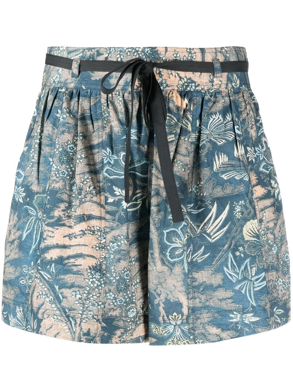 Ulla Johnson Geblümte Shorts mit Gürtel - Blau von Ulla Johnson