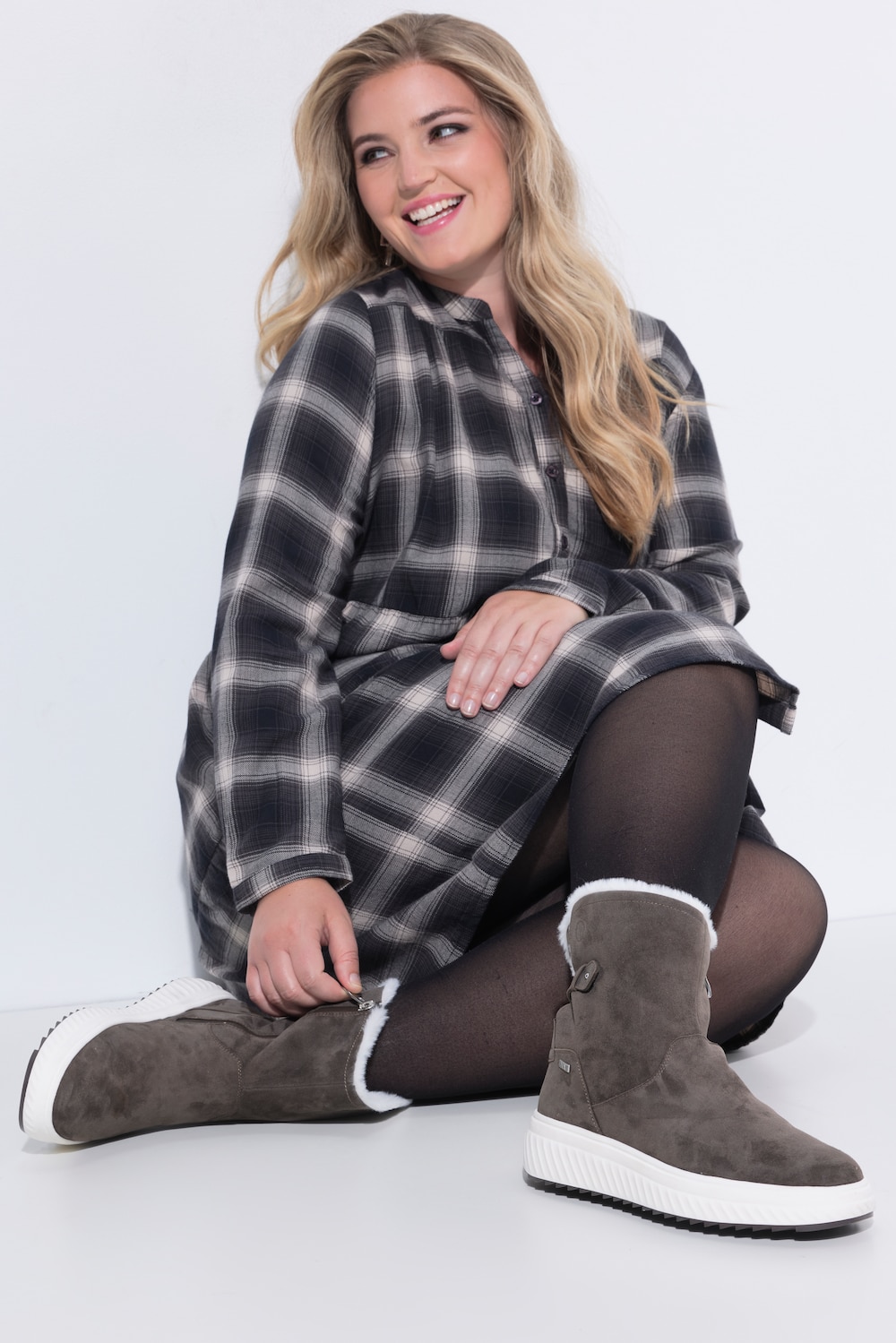 Caprice Leder-Funktionsboots, Damen, grau, Größe: 40, Sonstige/Leder, Ulla Popken von Ulla Popken