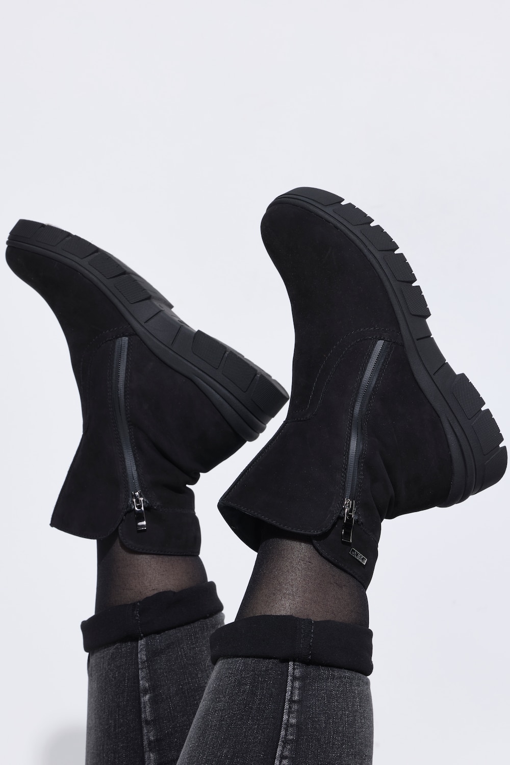 Caprice Leder-Funktionsstiefeletten, Damen, schwarz, Größe: 42, Sonstige/Leder, Ulla Popken von Ulla Popken