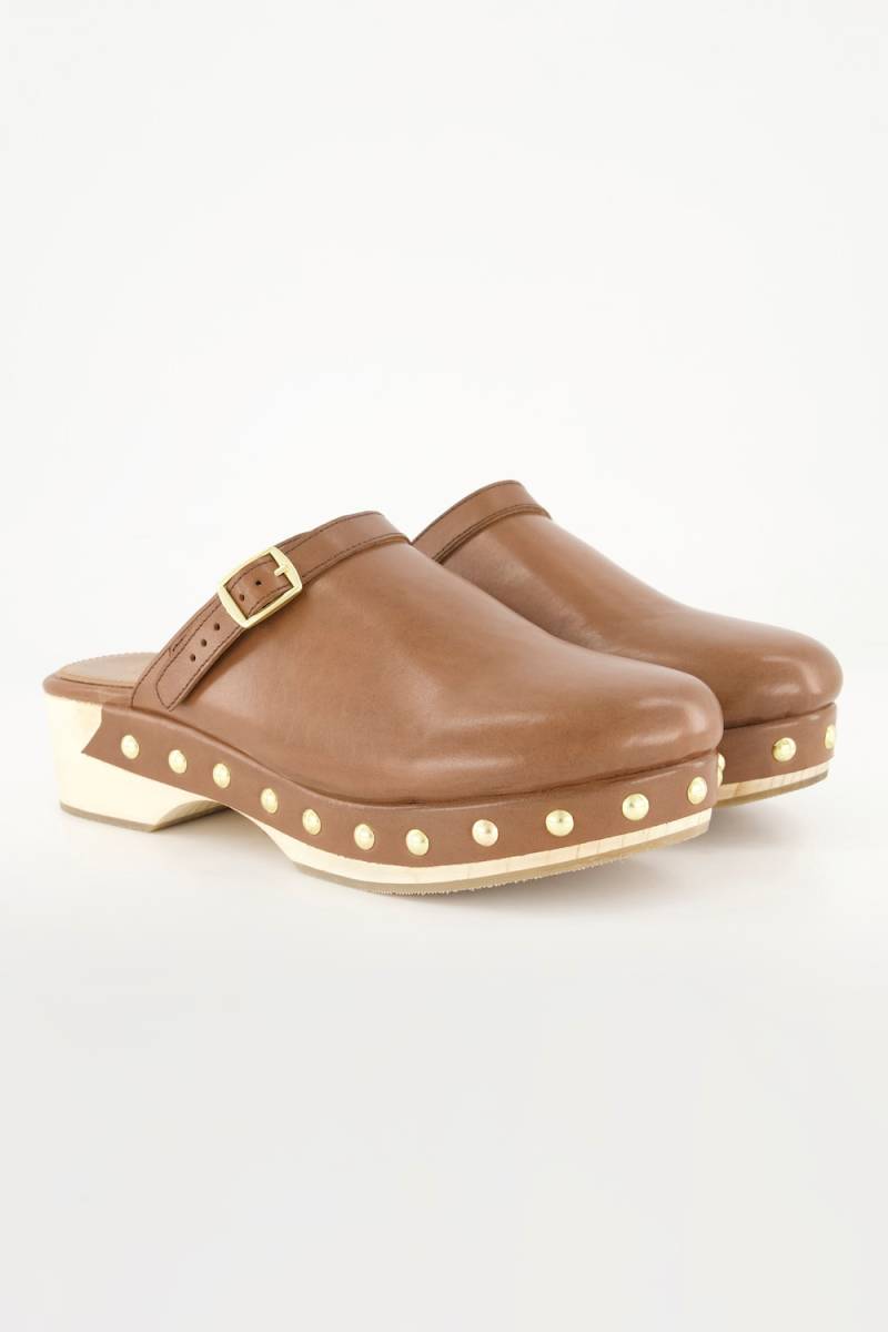 Clogs, Damen, braun, Größe: 44, Leder, Ulla Popken von Ulla Popken