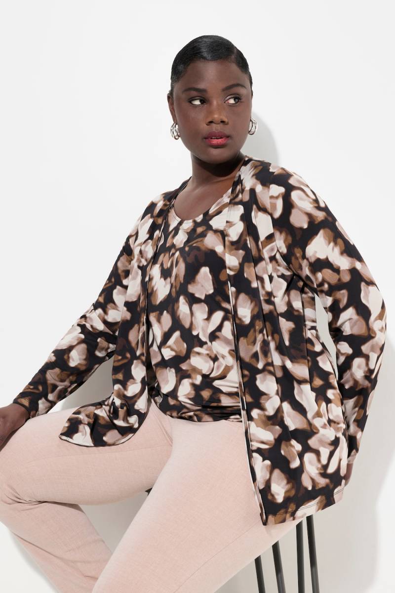 Große Größen 2-in-1-Slinkyshirt, Damen, schwarz, Größe: 50/52, Viskose, Ulla Popken von Ulla Popken