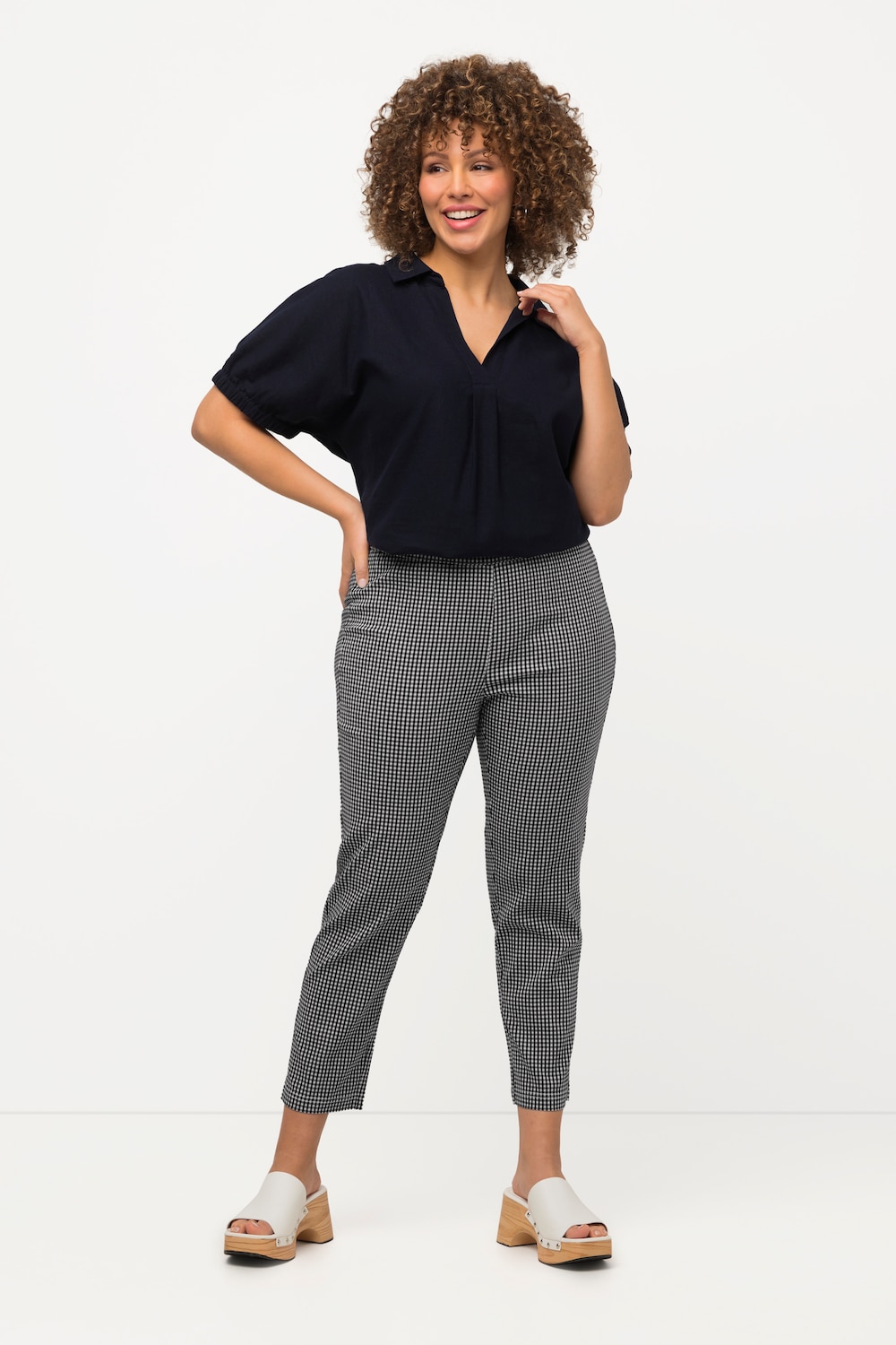 Große Größen 7/8-Bengalinhose Sienna, Damen, blau, Größe: 64, Viskose/Synthetische Fasern, Ulla Popken von Ulla Popken