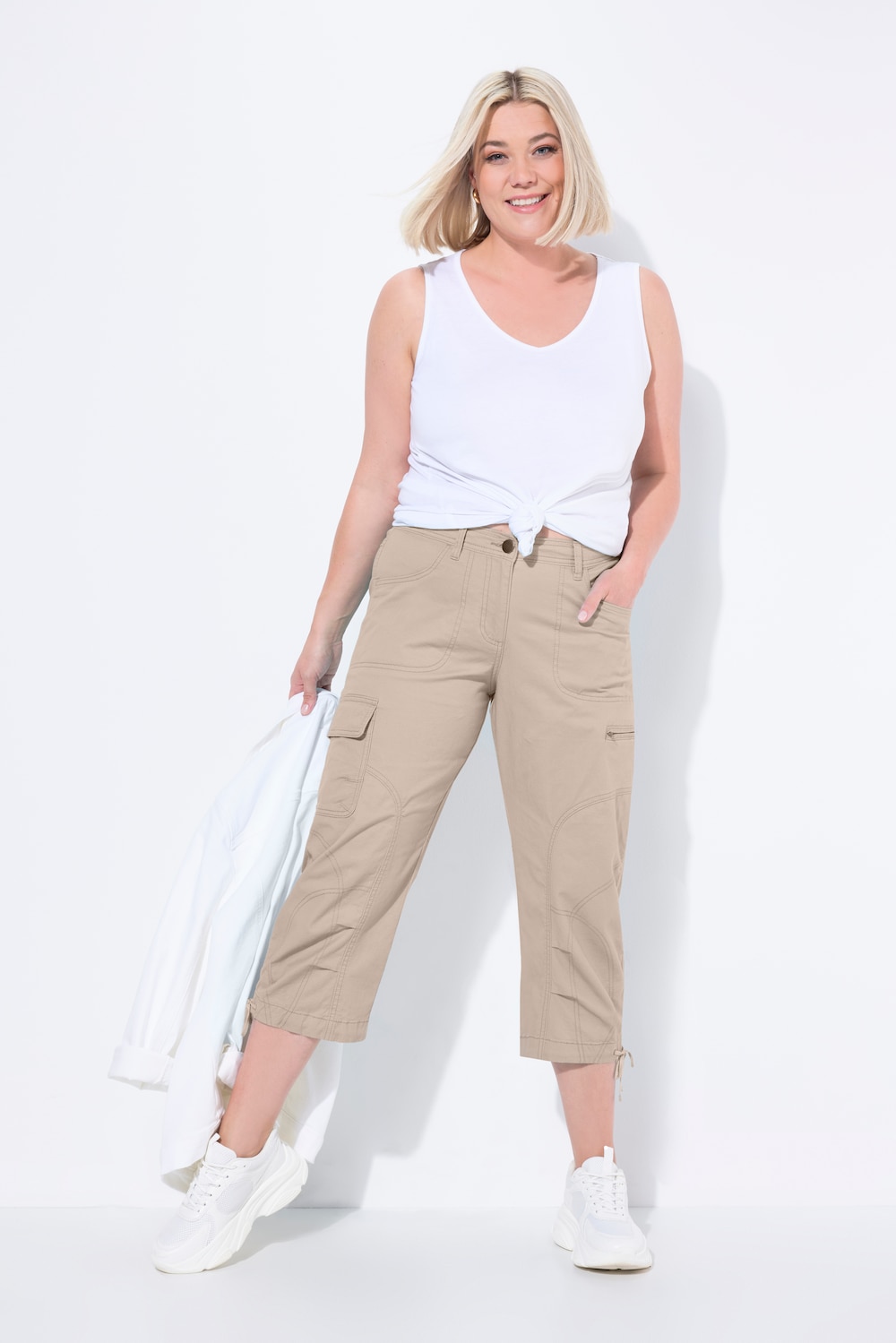 Große Größen 7/8-Cargohose, Damen, gelb, Größe: 50, Baumwolle, Ulla Popken Große Größen 7/8-Cargohose, Damen, gelb, Größe: 50, Baumwolle, Ulla Popken von Ulla Popken