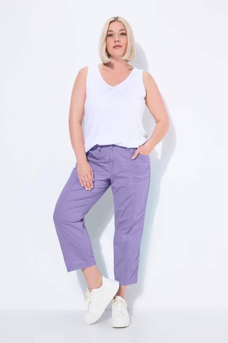 Große Größen 7/8-Cargohose, Damen, lila, Größe: 60, Baumwolle, Ulla Popken von Ulla Popken