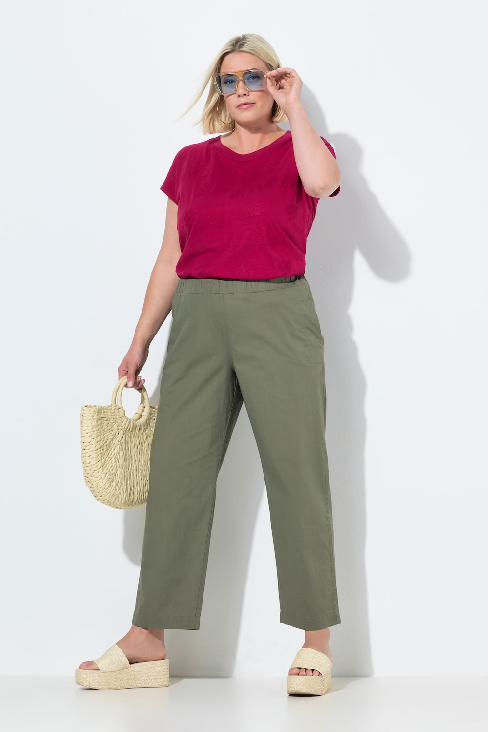 Große Größen 7/8-Chinohose Ruby, Damen, braun, Größe: 42, Baumwolle, Ulla Popken von Ulla Popken