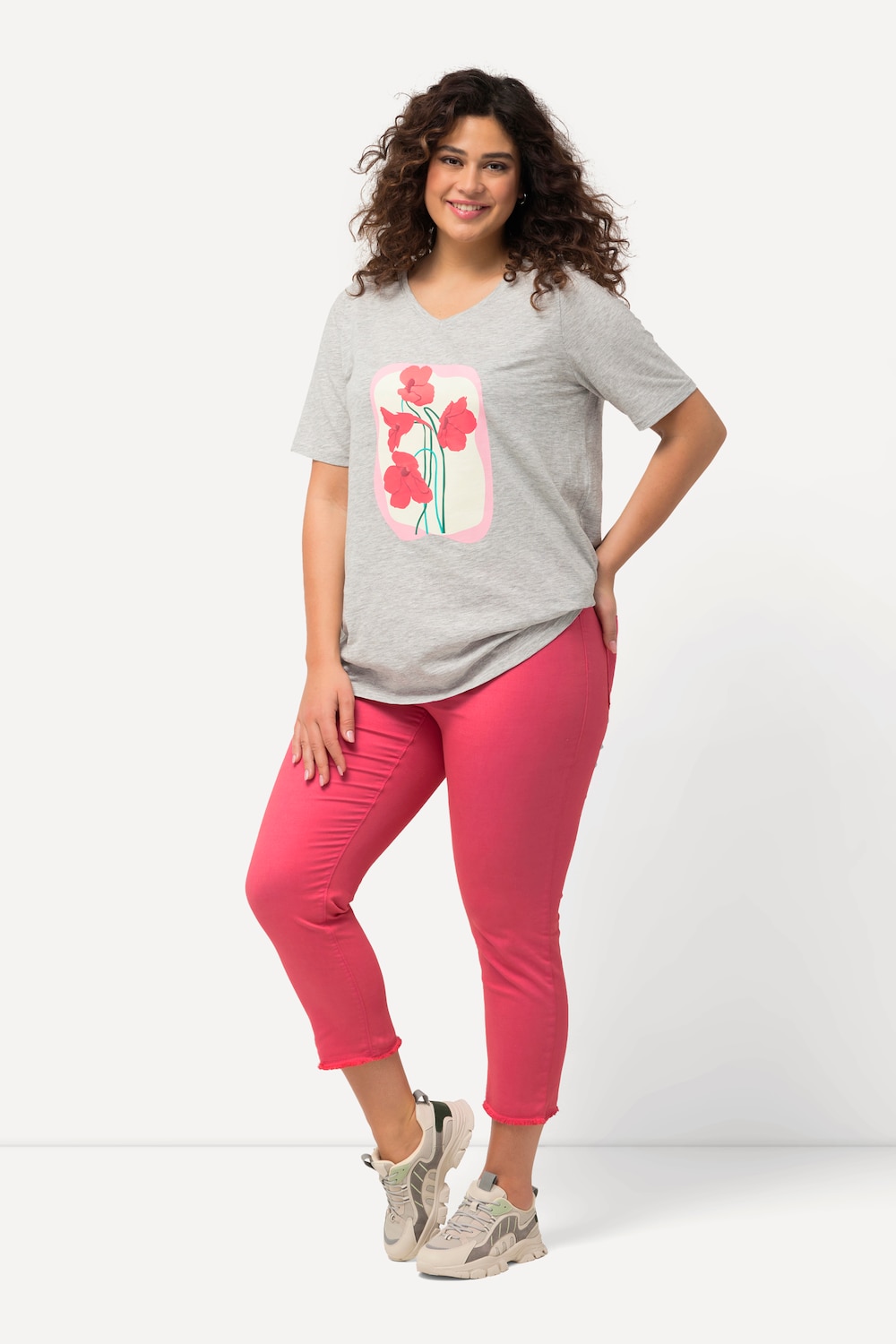 Große Größen 7/8-Hose Sienna, Damen, rosa, Größe: 60, Baumwolle/Polyester, Ulla Popken von Ulla Popken