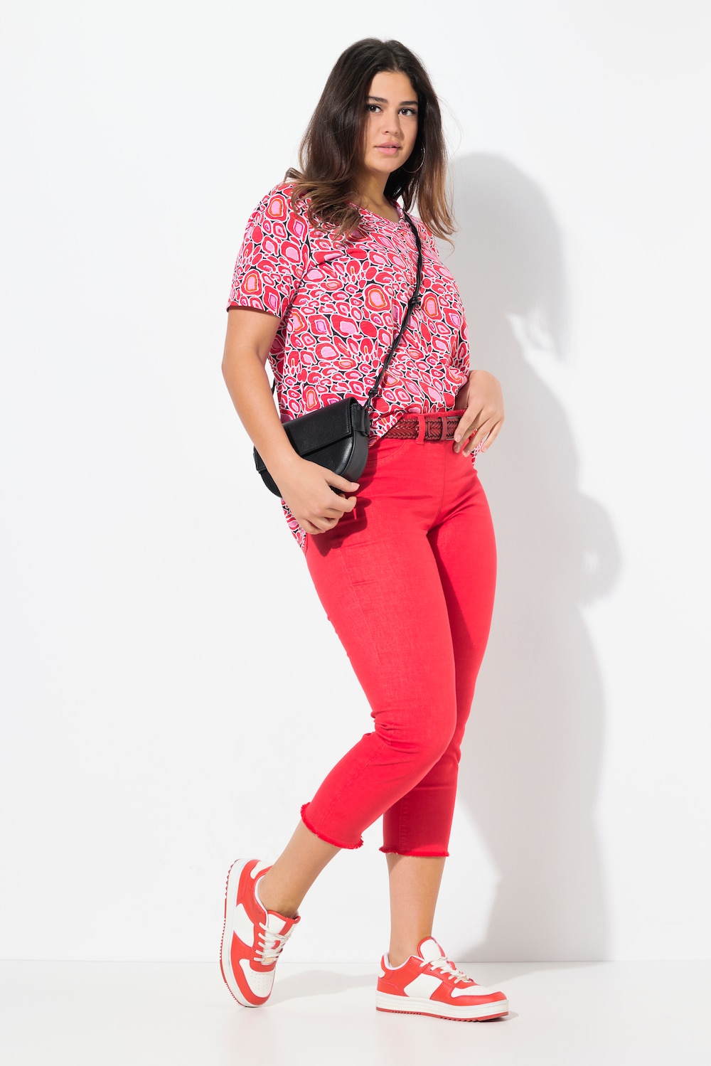 Große Größen 7/8-Hose Sienna, Damen, rot, Größe: 44, Baumwolle/Polyester, Ulla Popken von Ulla Popken