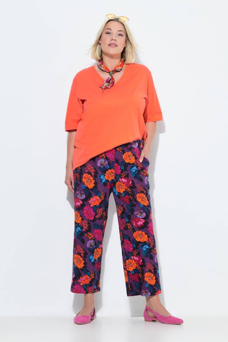 Große Größen 7/8-Jerseyhose, Damen, schwarz, Größe: 58/60, Baumwolle, Ulla Popken von Ulla Popken