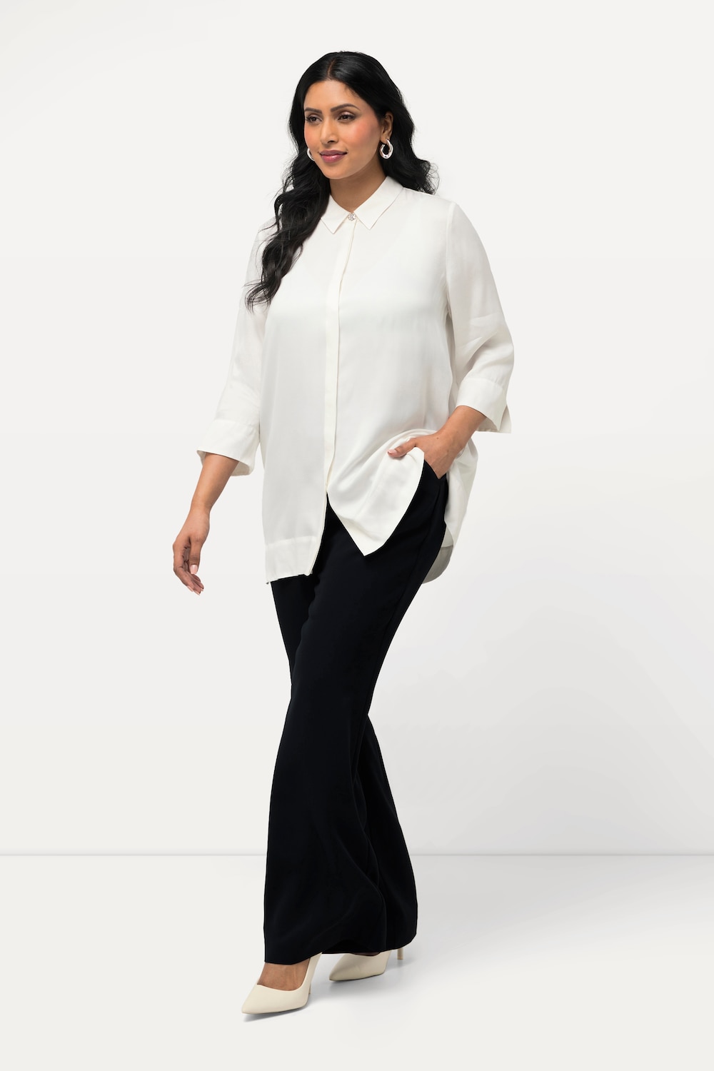 Große Größen Anzughose, Damen, blau, Größe: 48, Kunstseide/Polyester, Ulla Popken von Ulla Popken