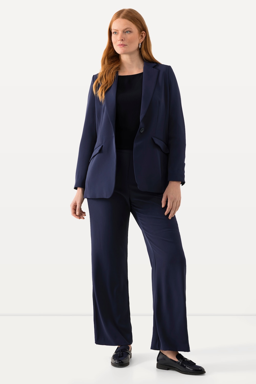 Große Größen Anzughose, Damen, blau, Größe: 52, Kunstseide/Polyester, Ulla Popken von Ulla Popken
