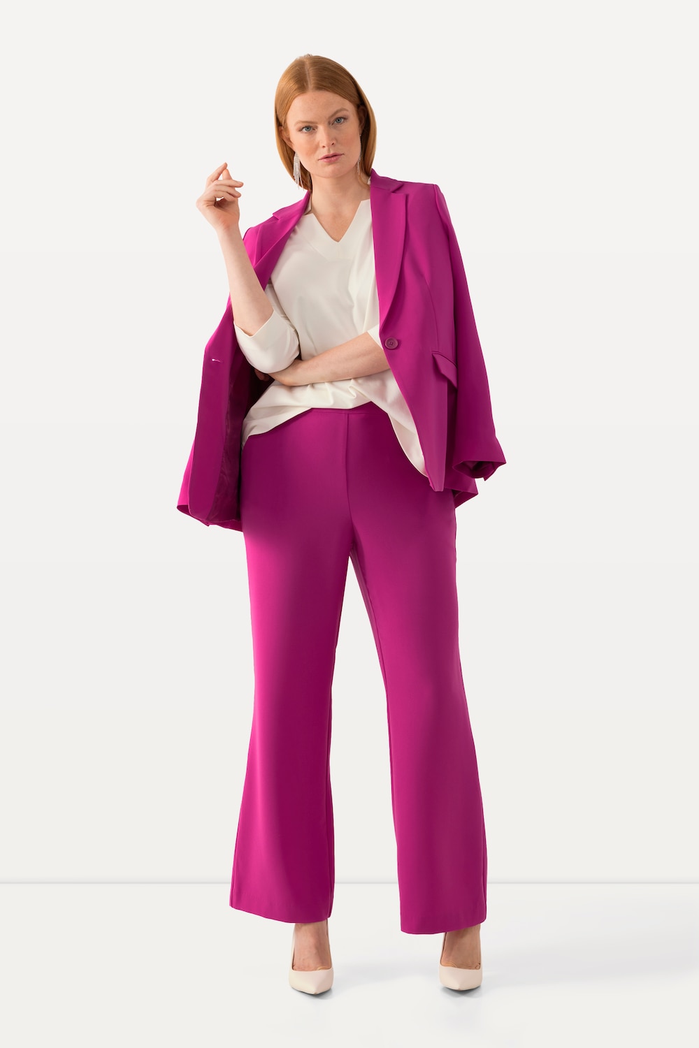 Große Größen Anzughose, Damen, rosa, Größe: 48, Kunstseide/Polyester, Ulla Popken von Ulla Popken