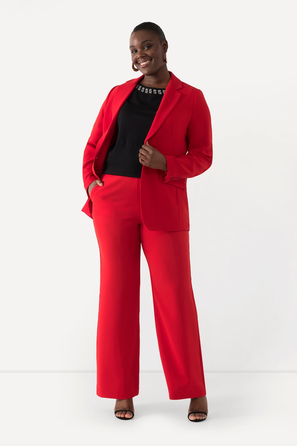 Große Größen Anzughose, Damen, rot, Größe: 46, Kunstseide/Polyester, Ulla Popken von Ulla Popken