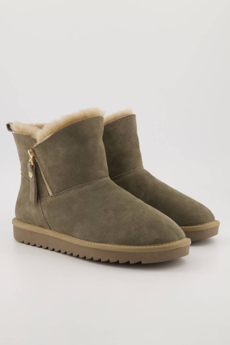 Große Größen Ara Lammfell-Boots, Damen, grau, Größe: 38, Wolle/Leder, Ulla Popken von Ulla Popken