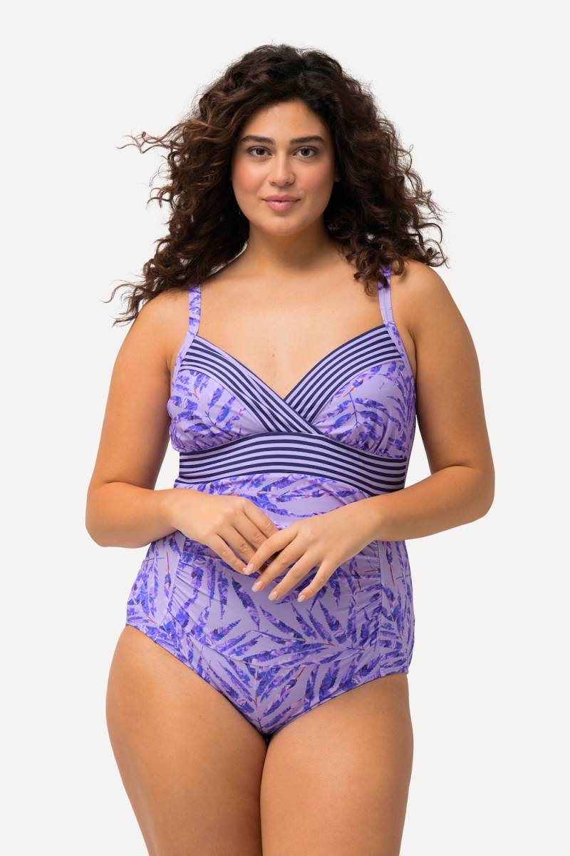 Große Größen Badeanzug, Damen, lila, Größe: 54, Synthetische Fasern/Elasthan, Ulla Popken von Ulla Popken