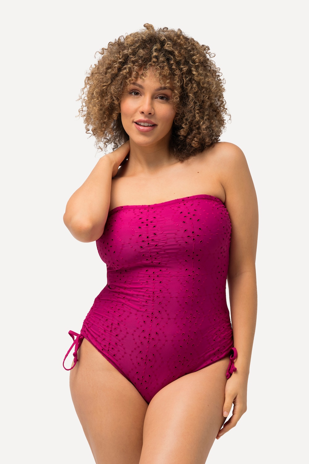 Große Größen Badeanzug, Damen, rosa, Größe: 46, Synthetische Fasern/Elasthan, Ulla Popken von Ulla Popken