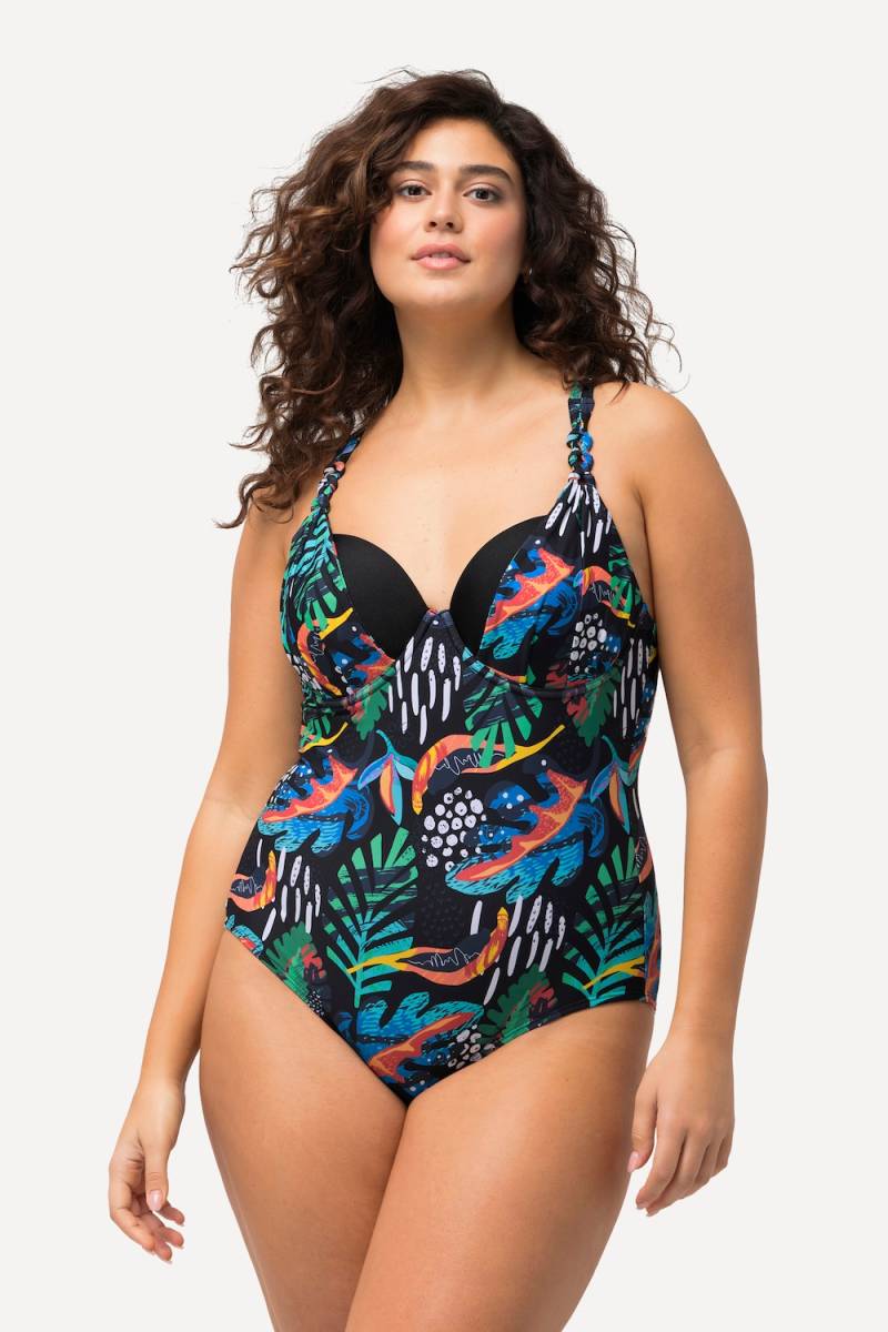 Große Größen Badeanzug, Damen, schwarz, Größe: 44, Synthetische Fasern/Elasthan, Ulla Popken Große Größen Badeanzug, Damen, schwarz, Größe: 44, Synthetische Fasern/Elasthan, Ulla Popken von Ulla Popken