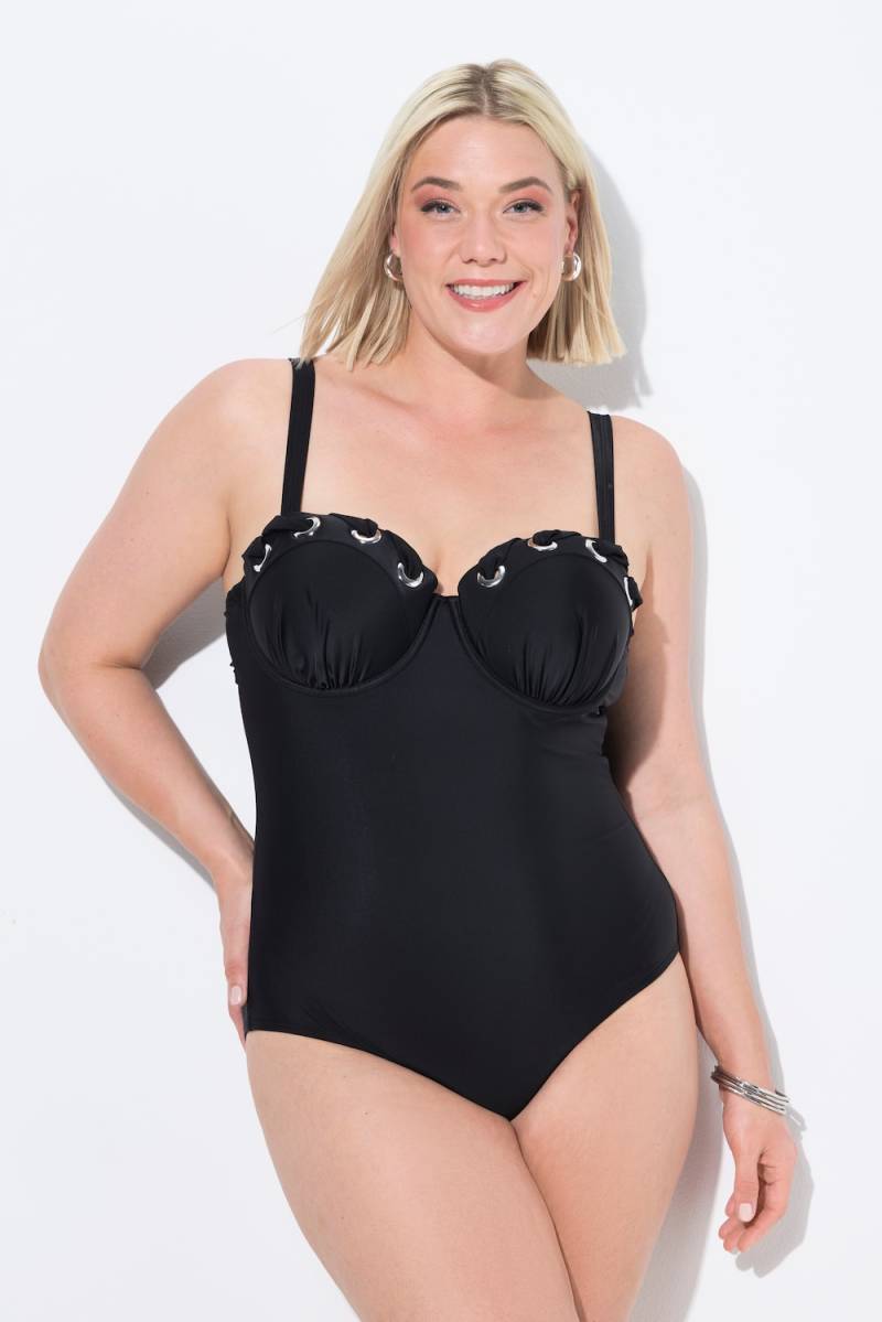 Große Größen Badeanzug, Damen, schwarz, Größe: 52, Synthetische Fasern/Elasthan, Ulla Popken von Ulla Popken