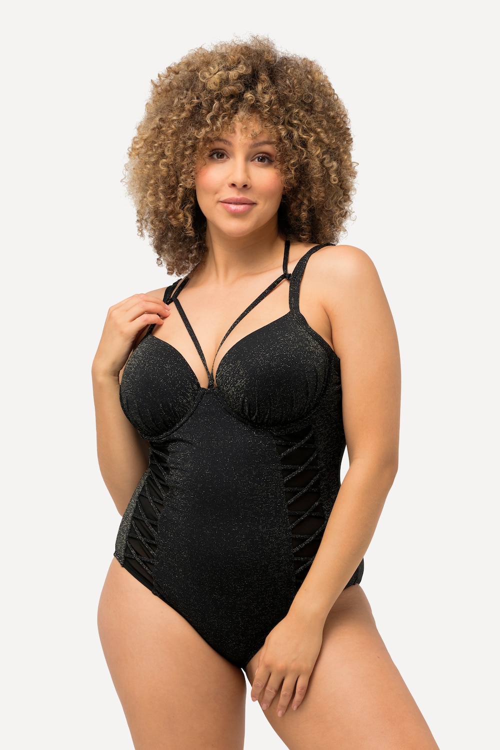 Große Größen Badeanzug, Damen, schwarz, Größe: 56, Synthetische Fasern/Elasthan, Ulla Popken Große Größen Badeanzug, Damen, schwarz, Größe: 56, Synthetische Fasern/Elasthan, Ulla Popken von Ulla Popken