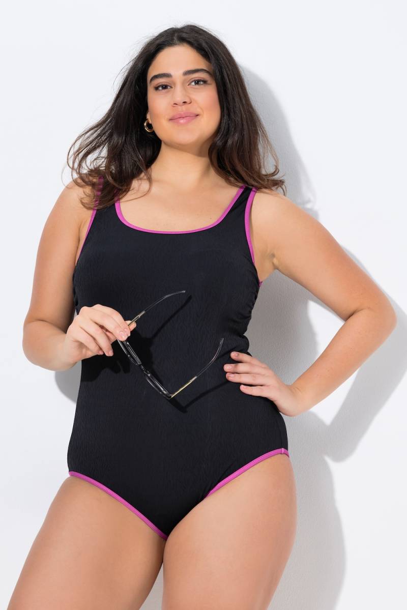 Große Größen Badeanzug, Damen, schwarz, Größe: 58/60, Polyester/Synthetische Fasern/Elasthan, Ulla Popken von Ulla Popken