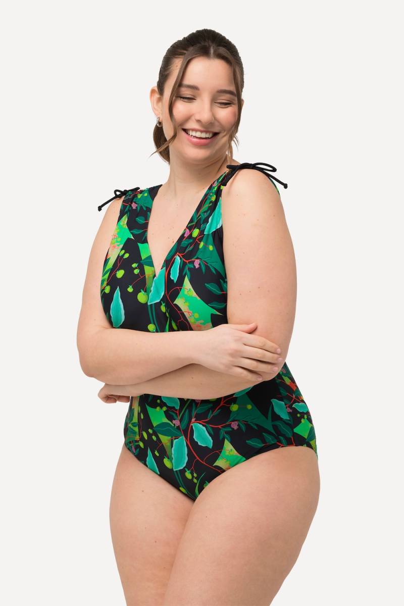 Große Größen Badeanzug, Damen, schwarz, Größe: 62, Synthetische Fasern/Elasthan, Ulla Popken von Ulla Popken