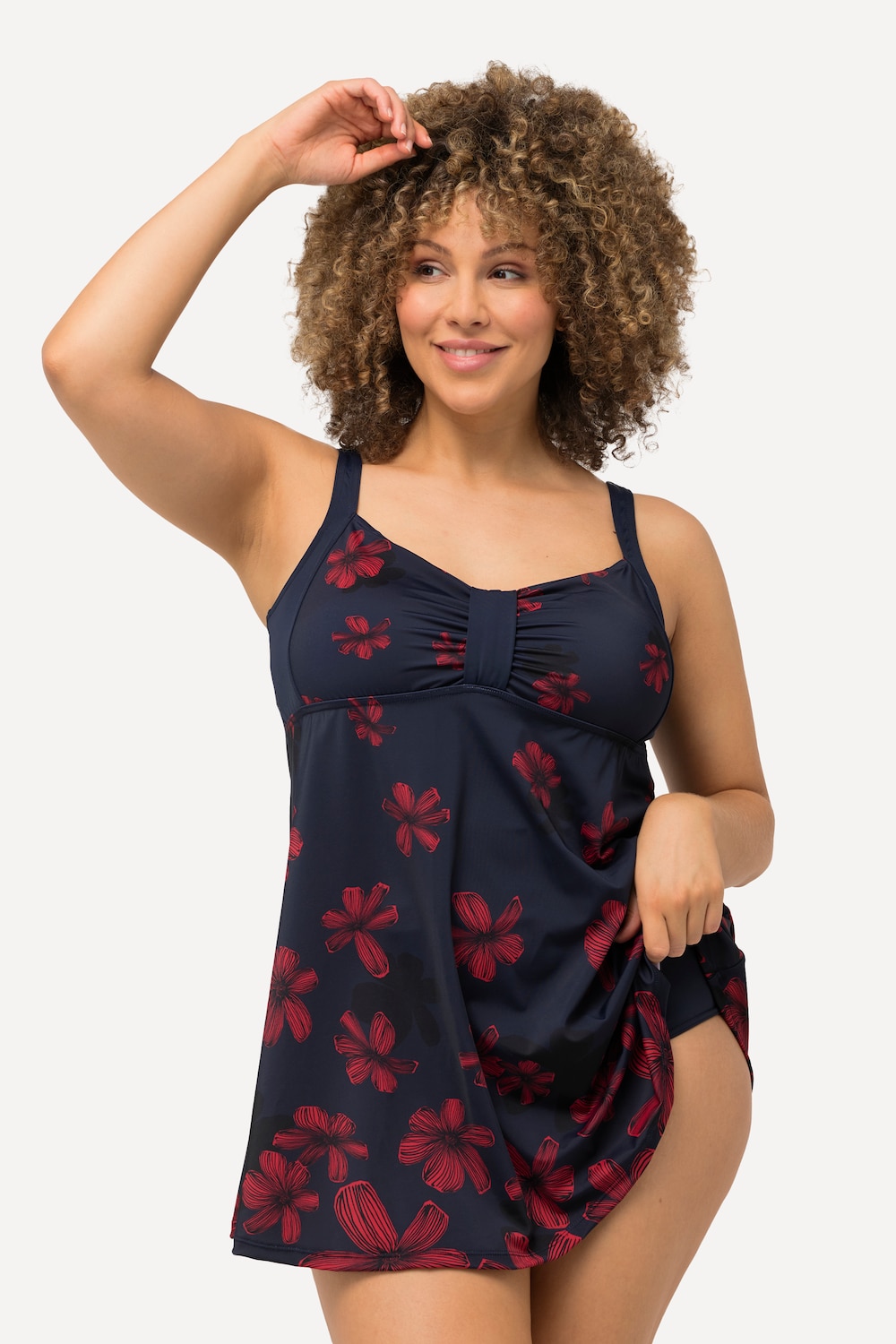 Große Größen Badekleid, Damen, blau, Größe: 50, Polyester/Synthetische Fasern/Elasthan, Ulla Popken von Ulla Popken
