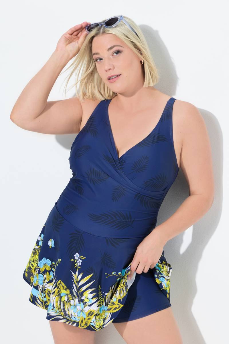 Große Größen Badekleid, Damen, blau, Größe: 52, Polyester/Synthetische Fasern/Elasthan, Ulla Popken von Ulla Popken