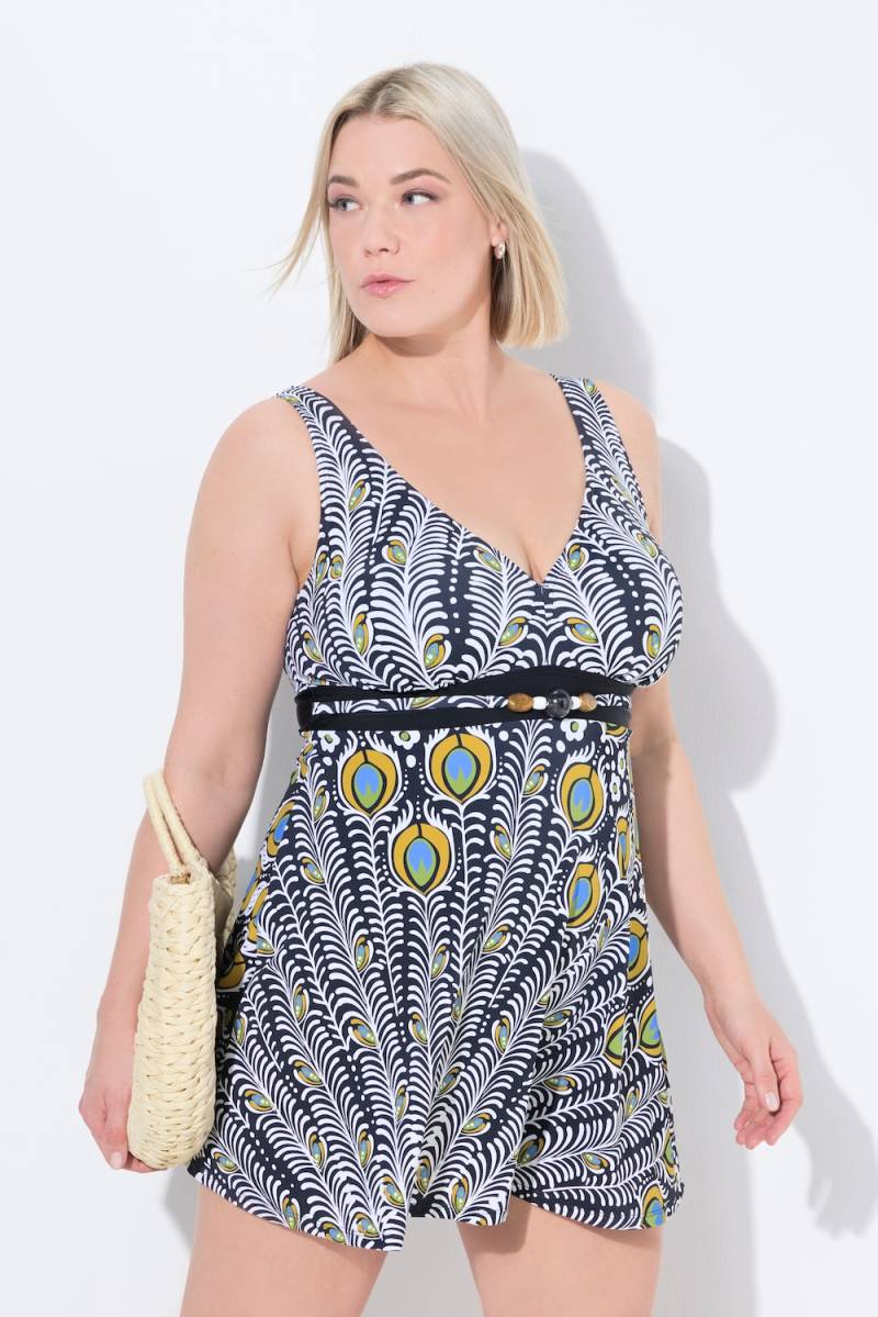 Große Größen Badekleid, Damen, schwarz, Größe: 50, Synthetische Fasern/Elasthan, Ulla Popken von Ulla Popken