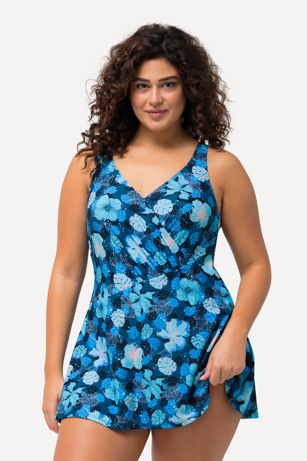 Große Größen Badekleid, Damen, türkis, Größe: 52, Synthetische Fasern/Elasthan, Ulla Popken von Ulla Popken