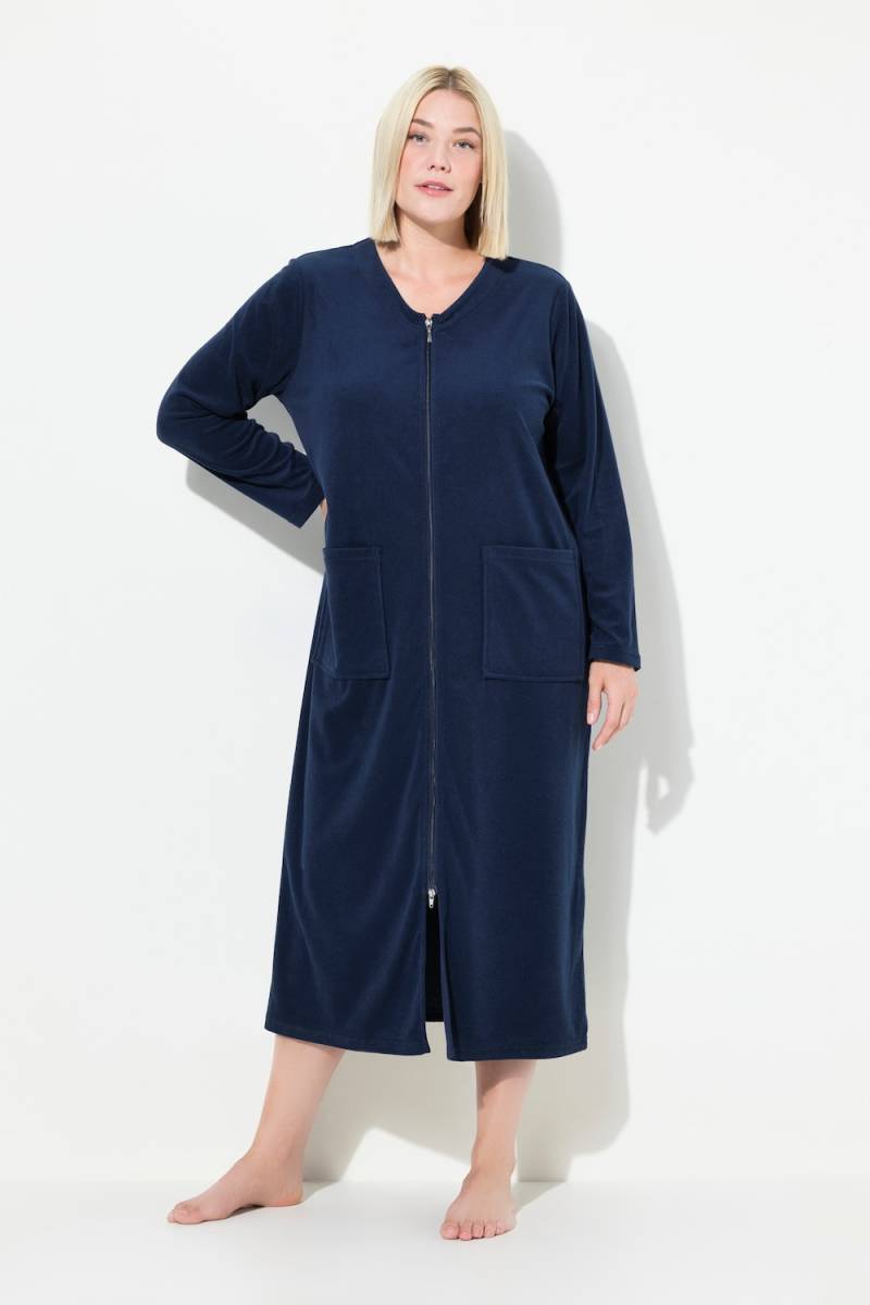 Große Größen Bademantel, Damen, blau, Größe: 42/44, Baumwolle/Polyester, Ulla Popken von Ulla Popken