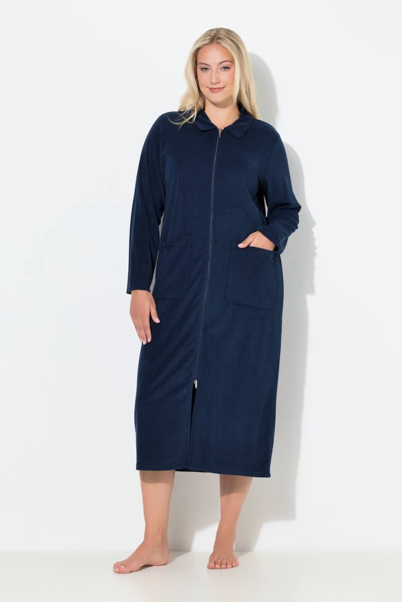 Große Größen Bademantel, Damen, blau, Größe: 58/60, Baumwolle/Polyester, Ulla Popken von Ulla Popken