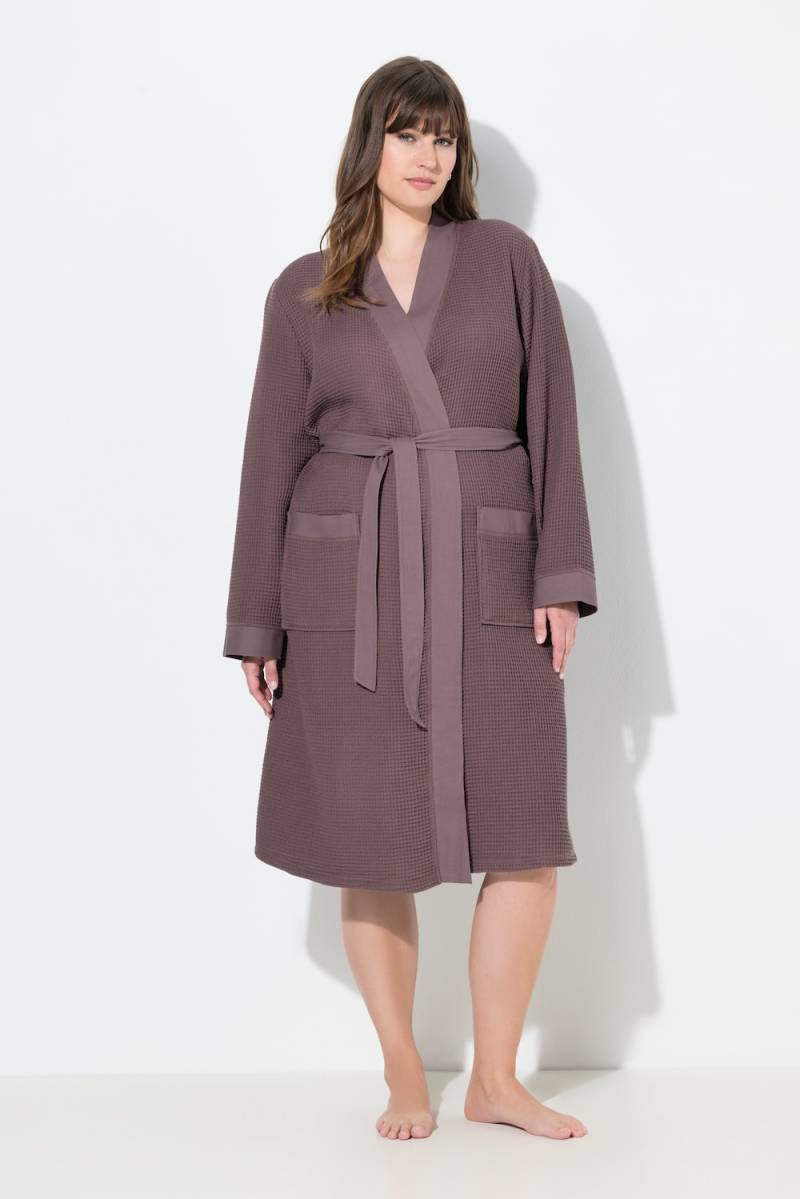 Große Größen Bademantel, Damen, braun, Größe: 46/48, Polyester/Baumwolle, Ulla Popken von Ulla Popken