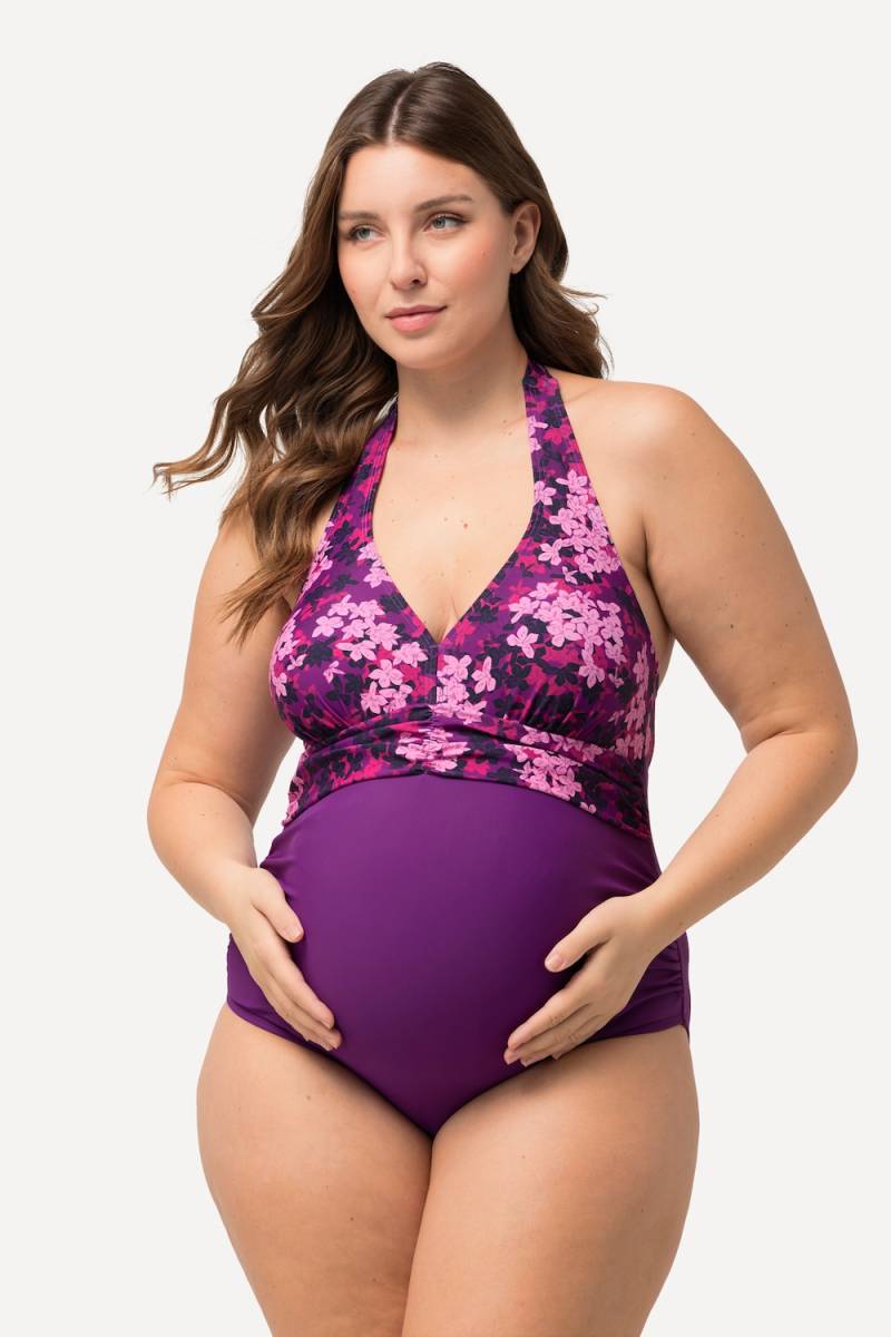 Große Größen Bellieva-Badeanzug, Damen, lila, Größe: 58, Synthetische Fasern/Elasthan, Ulla Popken von Ulla Popken