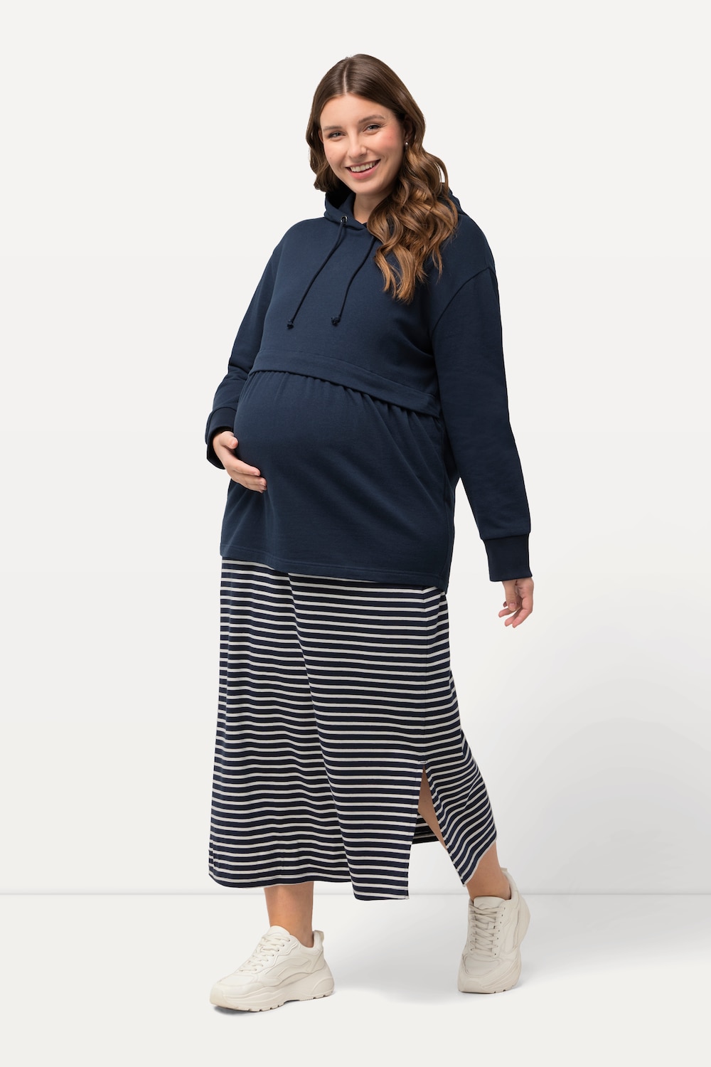 Große Größen Bellieva-Jerseyrock, Damen, blau, Größe: 50/52, Baumwolle, Ulla Popken von Ulla Popken