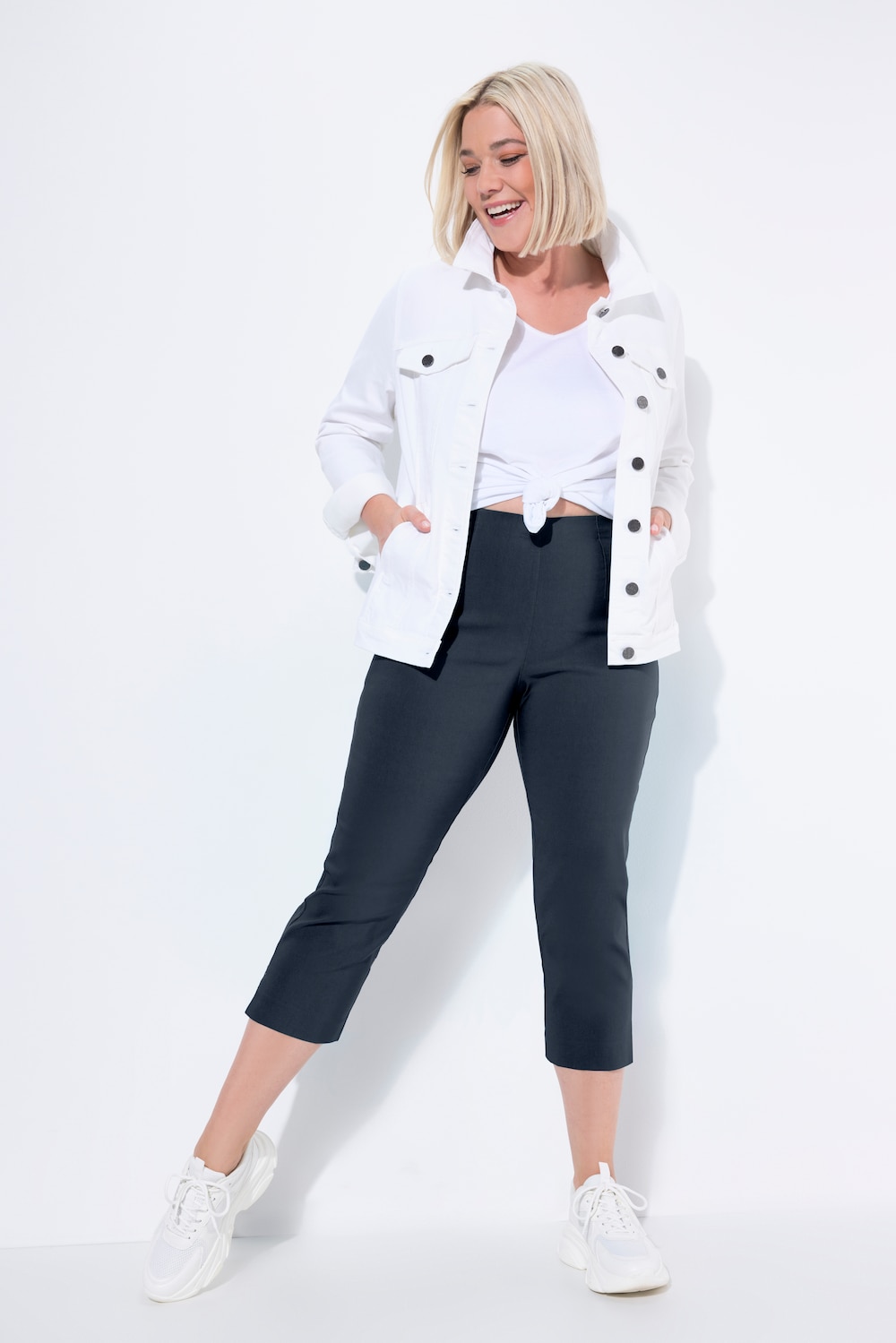 Große Größen Bengalinhose, Damen, blau, Größe: 46, Viskose/Synthetische Fasern, Ulla Popken von Ulla Popken