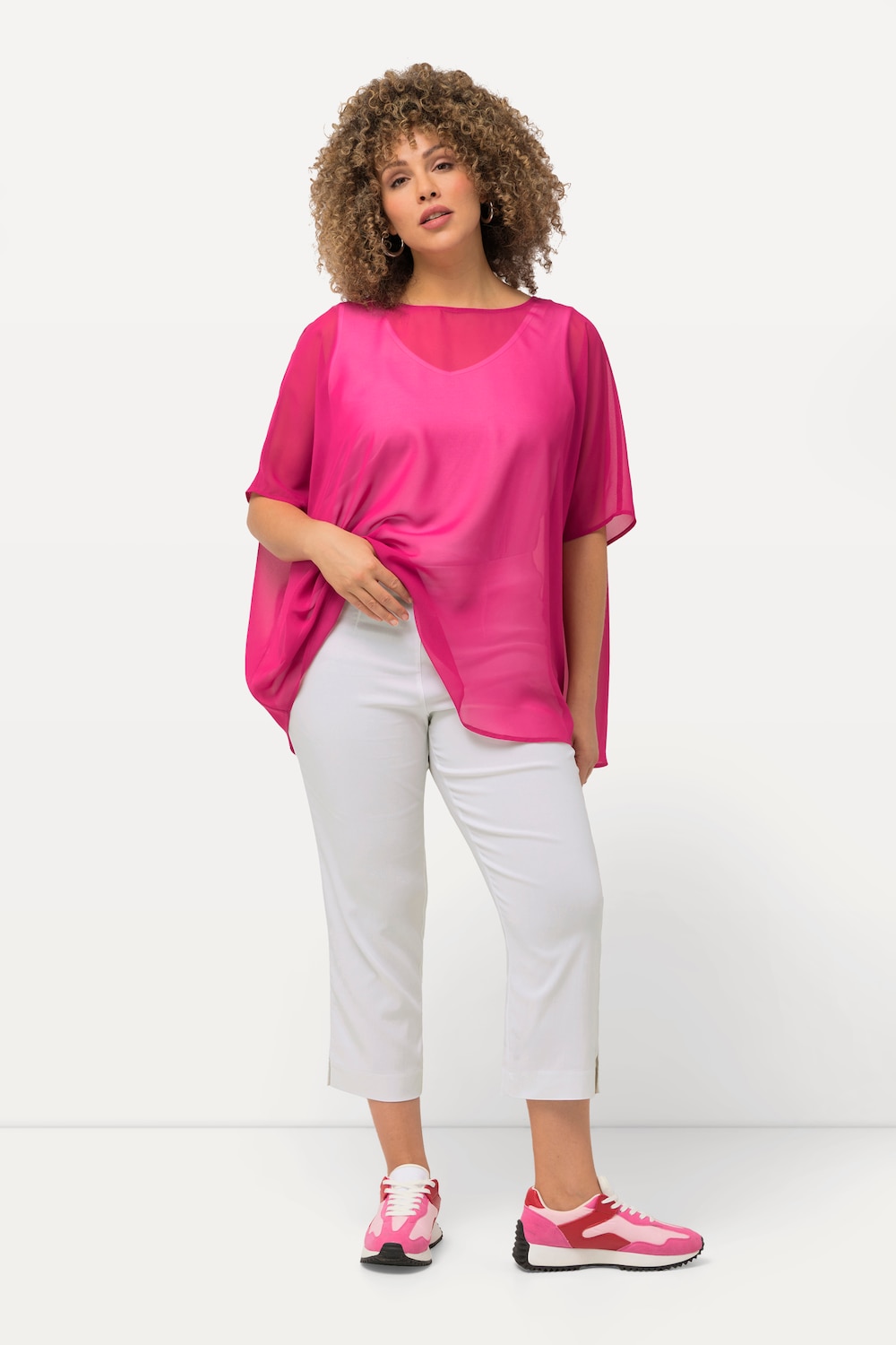 Große Größen Bengalinhose, Damen, weiß, Größe: 56, Viskose/Synthetische Fasern, Ulla Popken Große Größen Bengalinhose, Damen, weiß, Größe: 56, Viskose/Synthetische Fasern, Ulla Popken von Ulla Popken