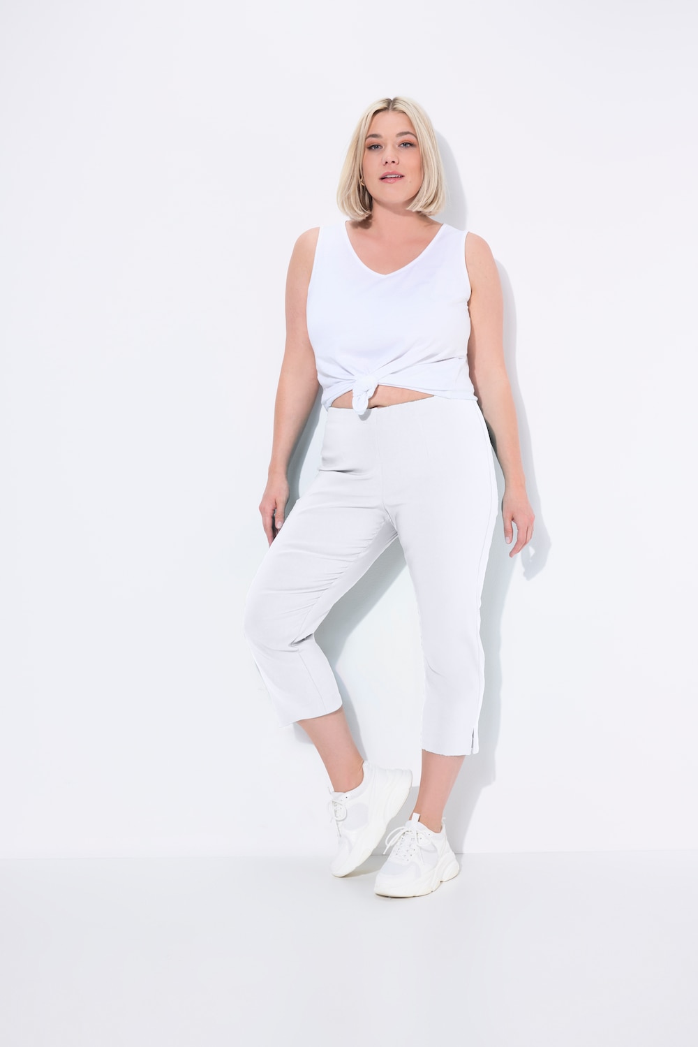 Große Größen Bengalinhose, Damen, weiß, Größe: 68, Viskose/Synthetische Fasern, Ulla Popken von Ulla Popken