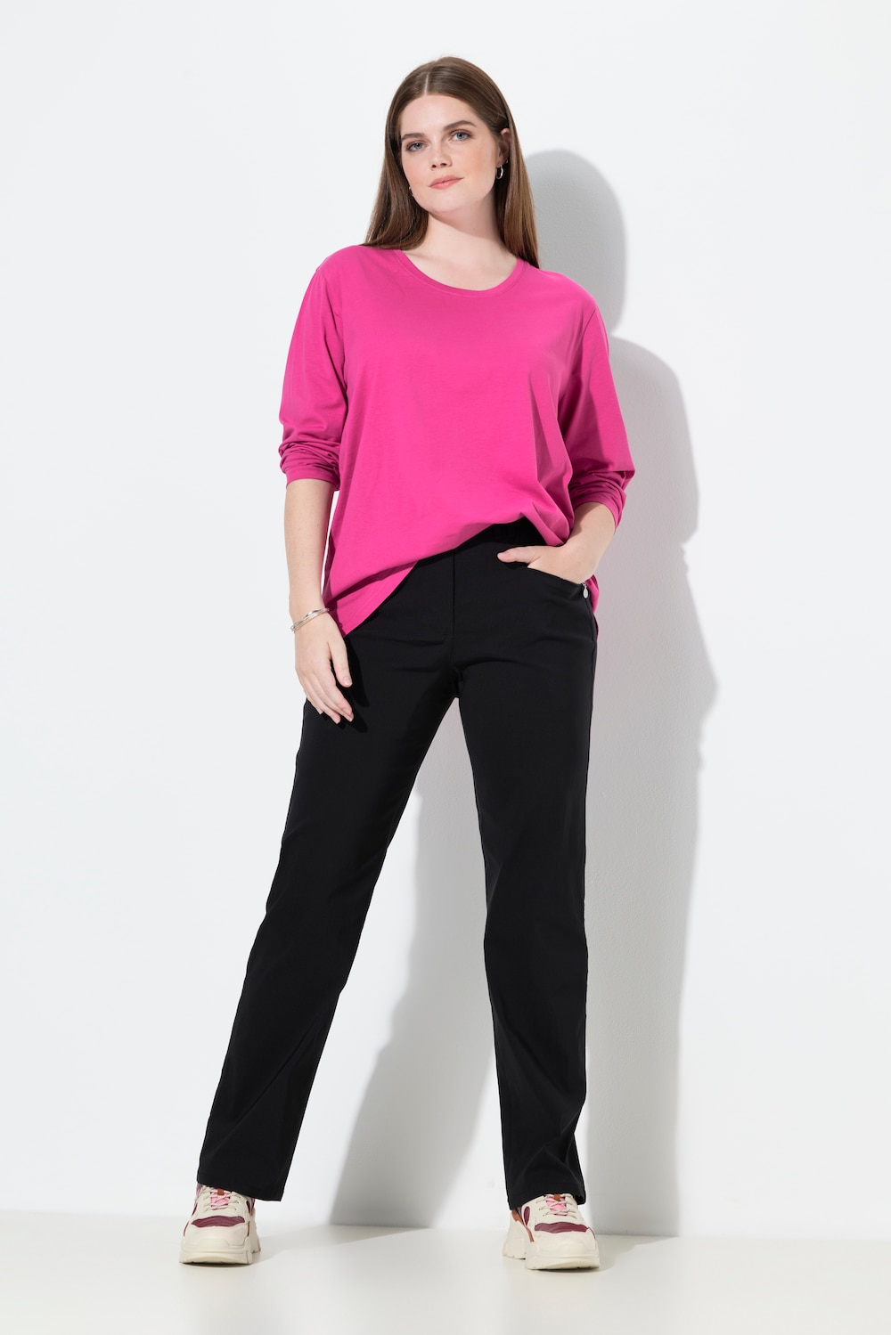 Große Größen Bengalinhose Mony, Damen, schwarz, Größe: 48, Viskose/Synthetische Fasern, Ulla Popken von Ulla Popken