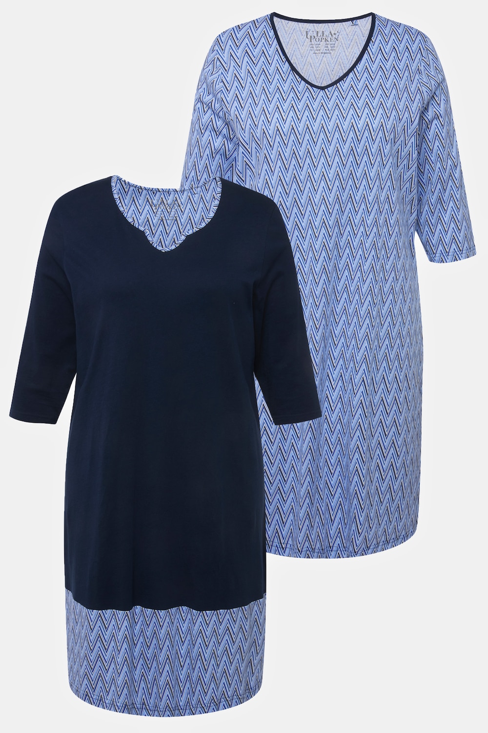 Große Größen Bigshirts, Damen, blau, Größe: 42/44, Baumwolle, Ulla Popken von Ulla Popken