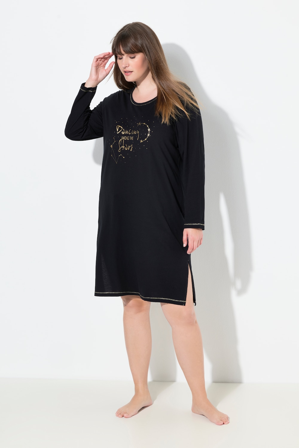 Große Größen Bigshirts, Damen, schwarz, Größe: 46/48, Baumwolle, Ulla Popken von Ulla Popken