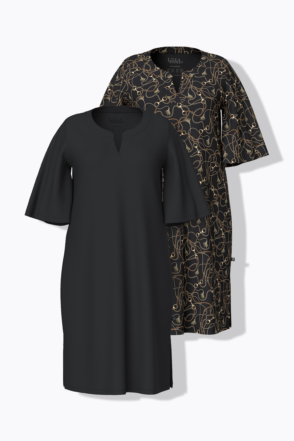 Große Größen Bigshirts, Damen, schwarz, Größe: 46/48, Viskose, Ulla Popken von Ulla Popken