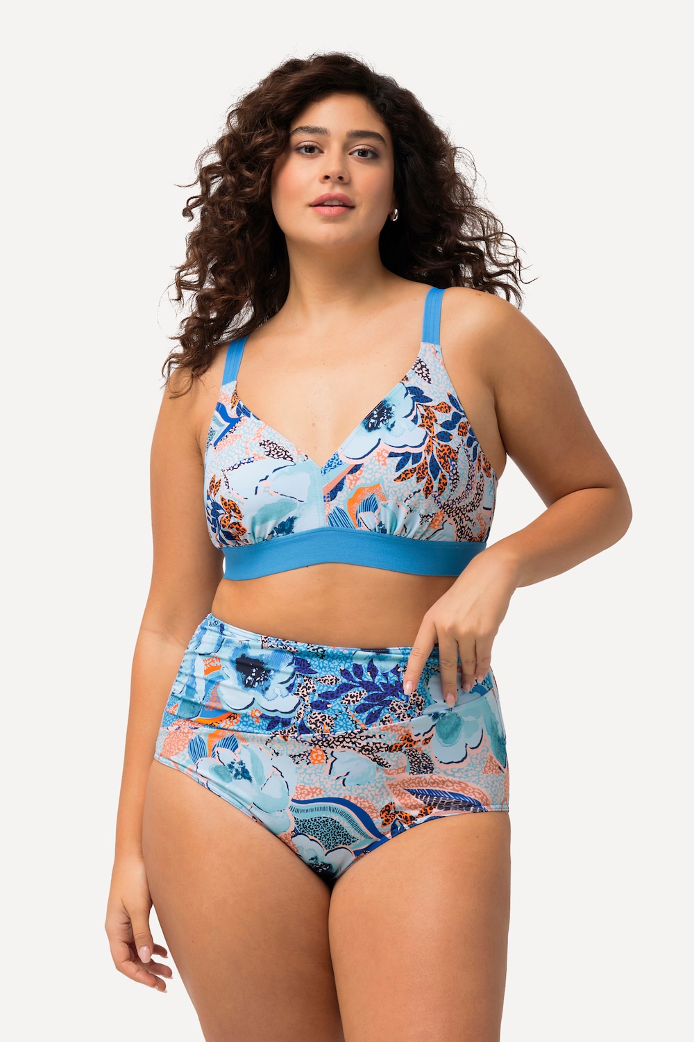 Große Größen Bikini, Damen, blau, Größe: 42, Polyester/Synthetische Fasern/Elasthan, Ulla Popken von Ulla Popken