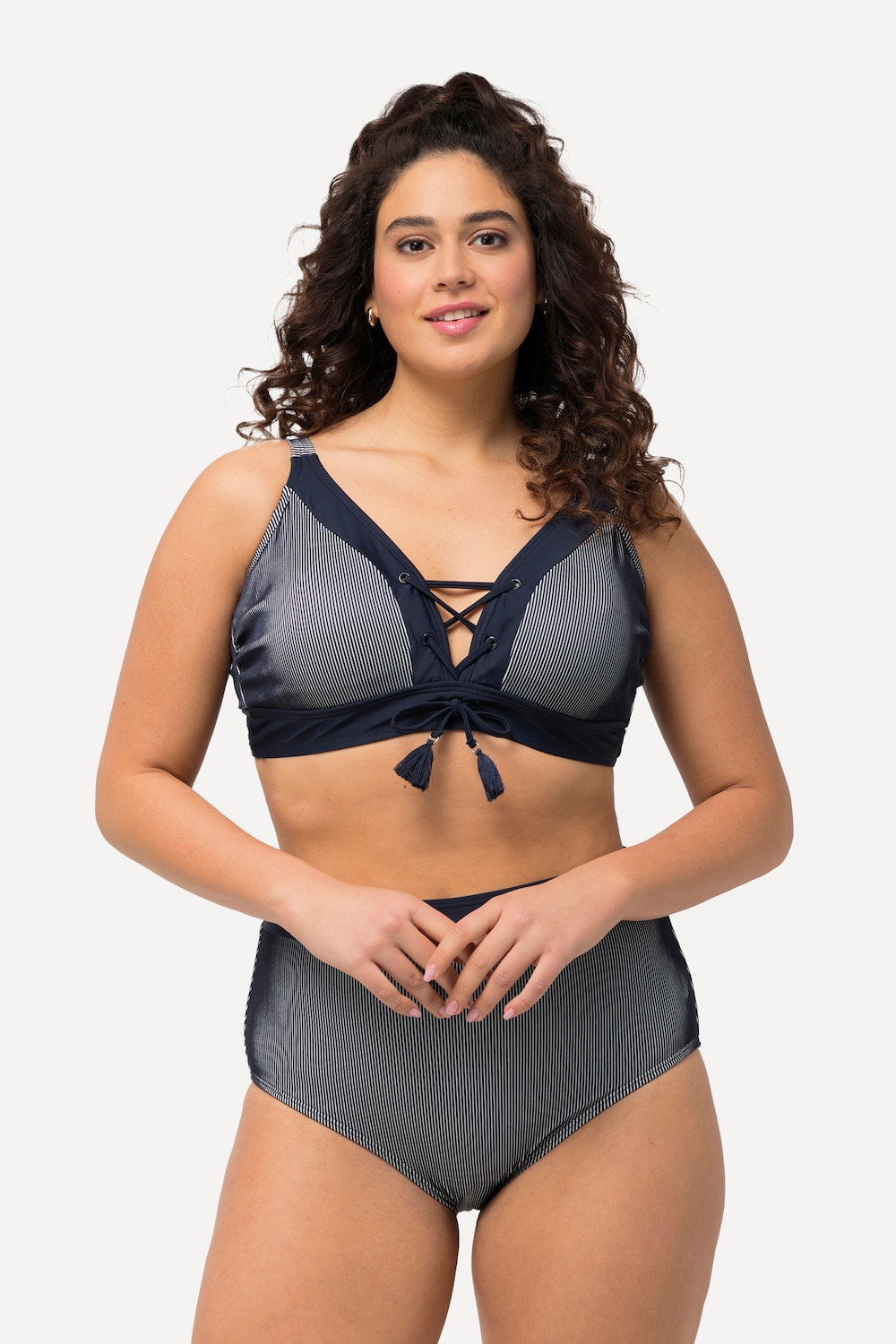 Große Größen Bikini, Damen, blau, Größe: 42, Synthetische Fasern/Polyester/Elasthan, Ulla Popken von Ulla Popken