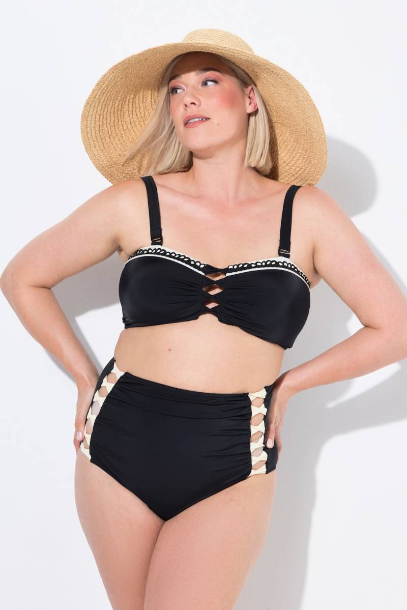 Große Größen Bikini, Damen, schwarz, Größe: 50, Polyester/Elasthan, Ulla Popken von Ulla Popken