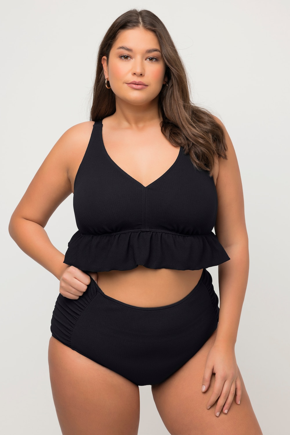 Große Größen Bikini, Damen, schwarz, Größe: 50, Polyester/Synthetische Fasern/Elasthan, Ulla Popken von Ulla Popken