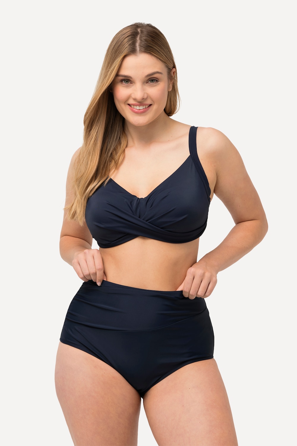 Große Größen Bikini-Hose, Damen, blau, Größe: 52, Polyester/Elasthan, Ulla Popken von Ulla Popken