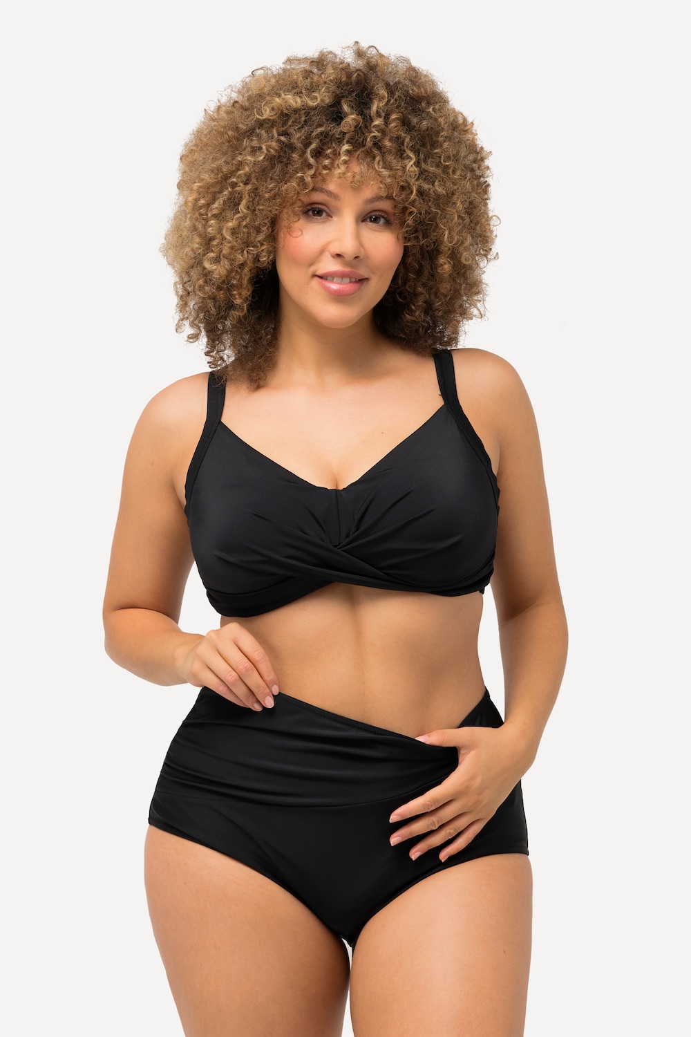 Große Größen Bikini-Hose, Damen, schwarz, Größe: 52, Polyester/Elasthan, Ulla Popken von Ulla Popken