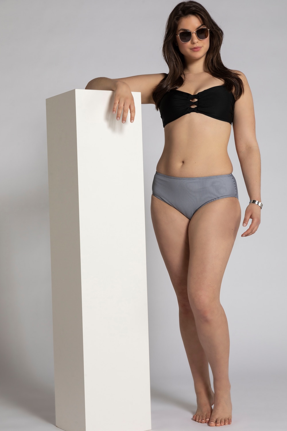 Große Größen Bikini-Slip, Damen, schwarz, Größe: 46, Synthetische Fasern/Elasthan, Ulla Popken von Ulla Popken