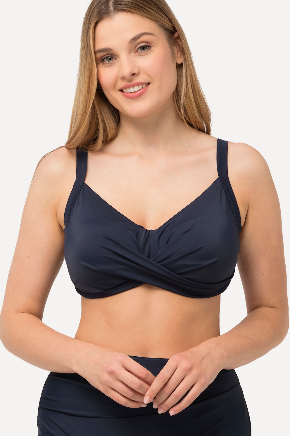 Große Größen Bikini-Top, Damen, blau, Größe: 42, Polyester/Synthetische Fasern/Elasthan, Ulla Popken von Ulla Popken