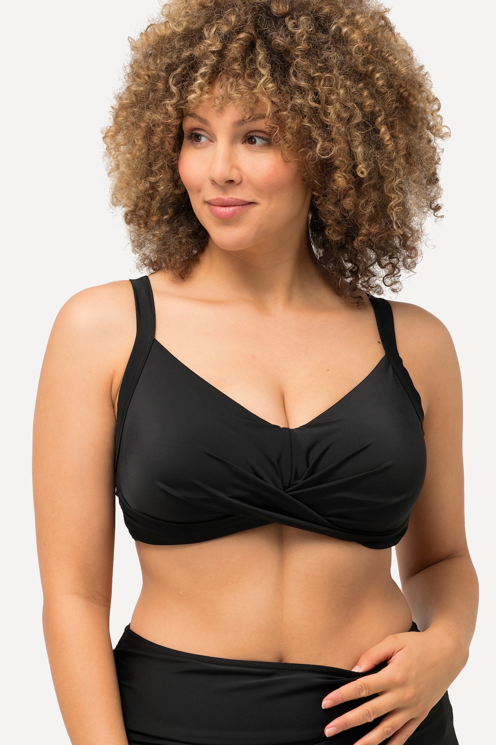 Große Größen Bikini-Top, Damen, schwarz, Größe: 42, Polyester/Synthetische Fasern/Elasthan, Ulla Popken von Ulla Popken